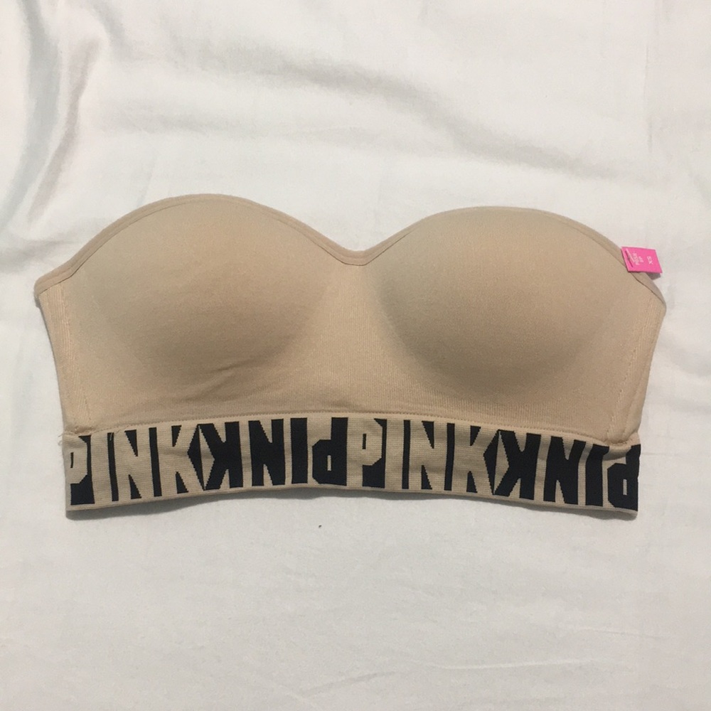 victoria’s secret pink strapless bra